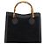 Borsa a Mano GUCCI Bamboo Camoscio Nero Oro 002 0260 Auth ep14225 D'oro - vista 3
