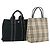 Hermès HERMES Bolso de Mano Burberry Nova Check de Lona 2 Piezas Beige Negro Auth BA12351