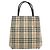 Hermès HERMES Bolso de Mano Burberry Nova Check de Lona 2 Piezas Beige Negro Auth BA12351 - vista 3