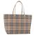 Burberry Nova Check Handtasche aus Nylon Beige Silber Authentisch ep14441A