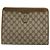 GUCCI GG Supreme Clutch Bag PVC Beige Oro 97 01 036 Auth 176652 D'oro - vista 2