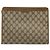 GUCCI GG Supreme Clutch Bag PVC Beige Oro 97 01 036 Auth 176652 D'oro - vista 3