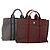 Hermès HERMES Borsa Fourre Tout PM in Tela 2 Set Grigio Bordeaux Auth BA12167 Marrone Bordò