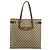 Borsa tote Gucci GG Supreme Web Sherry Line in PVC beige e oro 39 02 091 Auth bs34492 D'oro - vista 2