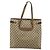 Borsa tote Gucci GG Supreme Web Sherry Line in PVC beige e oro 39 02 091 Auth bs34492 D'oro - vista 3