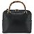Bolso de mano de cuero Gucci Bamboo 2 piezas Negro Oro 000 1448 0289 Auth bs34727 Dorado - vista 2