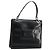 Bolso de mano GUCCI de cuero negro plateado 007 2002 Auth 176212 Plata