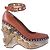 Miu Miu, Cammeo Baroque, zeppa in pelle Marrone