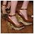 Miu Miu, Cammeo Baroque, zeppa in pelle Marrone - vista 2