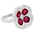 Autre Marque Anello "Fiore", oro bianco, rubini sintetici e diamanti. - vista 2