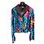 Giacca in denim e suede multicolore con stampe Versace