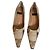 Autre Marque Décolleté in pelle beige patchwork Sandro Vicari per donne Marrone