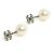 Chanel 24 Orecchini a Perno Piccoli CC con Perla Grande e Strass Argento - vista 2