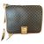 Céline Borsa a spalla Triomphe in tela rivestita marrone
