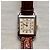 Reloj Coach Esfera Rectangular Beige Números Dorados Correa de Cocodrilo Marrón - vista 4