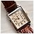 Reloj Coach Esfera Rectangular Beige Números Dorados Correa de Cocodrilo Marrón - vista 6