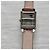 Reloj Coach Esfera Rectangular Beige Números Dorados Correa de Cocodrilo Marrón - vista 9