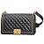 Borsa Chanel Leboy Medium in pelle lychee nera Nero