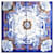 Sciarpa Hermès Carré 90 Bianco Blu navy  - vista 1