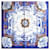 Sciarpa Hermès Carré 90 Bianco Blu navy  - vista 2