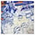 Sciarpa Hermès Carré 90 Bianco Blu navy  - vista 6