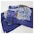Sciarpa Hermès Carré 90 Bianco Blu navy  - vista 8