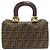 Fendi Mini Boston Handtasche mit Zucca-Muster Braun