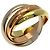 Anello Trinity Cartier in oro bianco oro giallo e oro rosa - vista 2