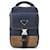 Borsa a Spalla in Camoscio e Nylon Prada Marrone Blu navy - vista 2