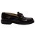 Timeless Mocassini con logo lucido Chanel in pelle di vitello marrone Rosso
