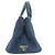 Borsa tote Canapa Prada in denim marrone - vista 3