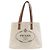 Prada 1BG355 Logo Tote Bag Weiß Canvas