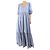 Autre Marque Vestido maxi de algodón azul bebé con volantes - talla L