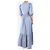 Autre Marque Vestido maxi de algodón azul bebé con volantes - talla L - vista 2