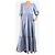 Autre Marque Vestido maxi de algodón azul bebé con volantes - talla L - vista 3