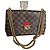 Louis Vuitton Caissa Clutch Damier Ebano e Pelle Rossa Rosso Damier ebene