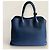 Borsa a mano aperta Promenade in pelle Saffiano blu di Prada - vista 4