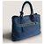 Borsa a mano aperta Promenade in pelle Saffiano blu di Prada - vista 5