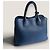 Borsa a mano aperta Promenade in pelle Saffiano blu di Prada - vista 8