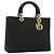 Christian Dior Borsa Lady Dior Canage in nylon nero e oro Auth ep14110 D'oro