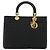 Christian Dior Borsa Lady Dior Canage in nylon nero e oro Auth ep14110 D'oro - vista 13