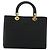 Christian Dior Borsa Lady Dior Canage in nylon nero e oro Auth ep14110 D'oro - vista 2