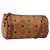 Borsa a Spalla MCM Vicetos Logogram in Pelle PVC Marrone Oro Auth ka4095A D'oro