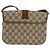 Borsa a Spalla Gucci GG Supreme Web Sherry Line PVC Beige Oro Auth 175366 D'oro - vista 2