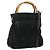 Borsa a mano GUCCI Bamboo Suede 2 vie Nero Oro 002 2122 0506 Auth ep14234 D'oro