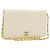 CHANEL Matelassé Schultertasche aus Lammleder Weiß Gold CC Auth BA12264 Golden