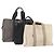 Hermès HERMES Borsa Fourre Tout MM in tela 3 pezzi Grigio Nero Beige Auth 175804 Marrone
