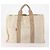 Hermès HERMES Borsa Fourre Tout MM in tela 3 pezzi Grigio Nero Beige Auth 175804 Marrone - vista 11