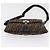 Borsa a Spalla in Tela Zucca FENDI Nera Marrone Auth 177159A Nero - vista 5