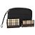 Pochette in tela e pelle Burberry Nova Check 3 pezzi Beige Nero Auth ti3893